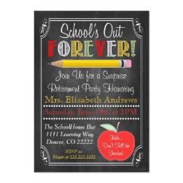 Small Teacher Retirement Party Invitation Front View