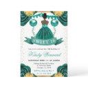 teal dress dark skin princess sweet 16 invitation