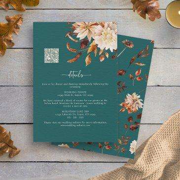 teal fall details enclosure invitations