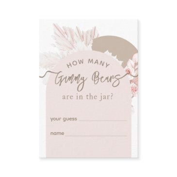 teddy bear boho girl baby shower guess game enclosure invitations