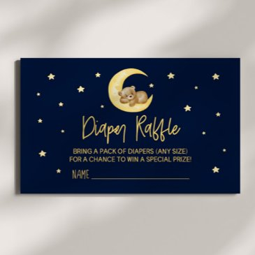teddy bear stars baby shower diaper raffle invitations