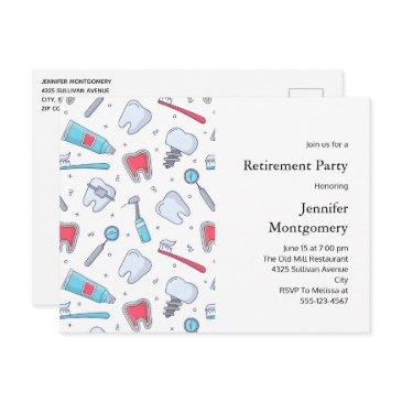 teeth and tools dental pattern retirement invitation postinvitations