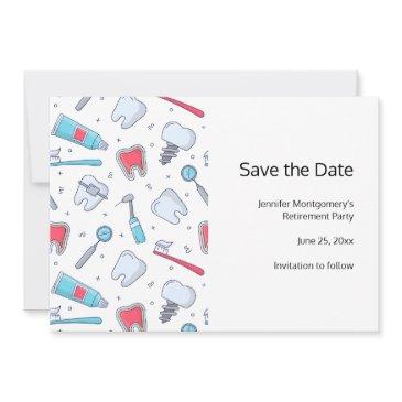 teeth and tools dental pattern save the date