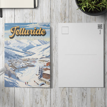 telluride colorado winter travel art vintage postinvitations