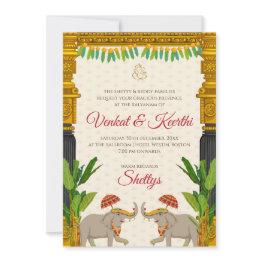 Small Telugu Wedding Invitations South Indian Wedding Front View