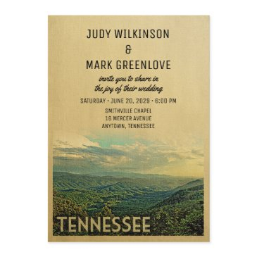 tennessee wedding invitation vintage mountains