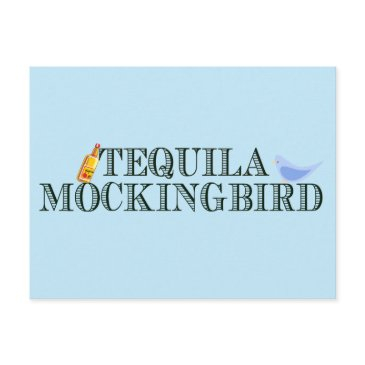 tequila mockingbird funny book lover pun blue postinvitations