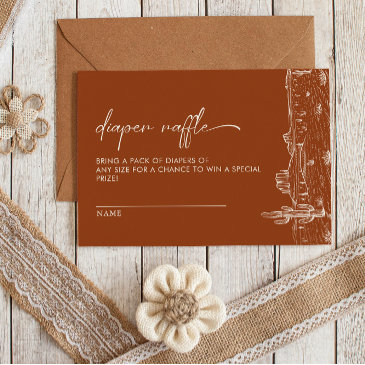 terracotta cactus desert baby shower diaper raffle enclosure invitations