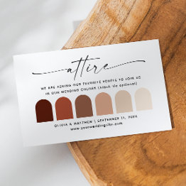 Small Terracotta Fall Wedding Attire Dress Code Palette Enclosure Invitations Front View