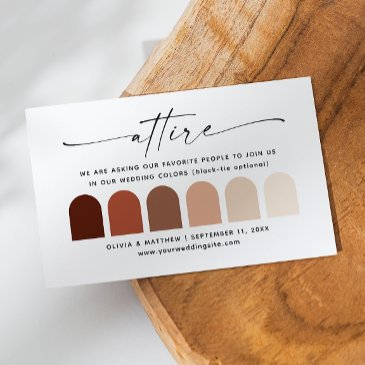 terracotta fall wedding attire dress code palette enclosure invitations