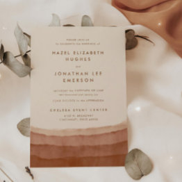 Small Terracotta Ombre | Minimalist Boho Wedding Invitat Invitation Front View