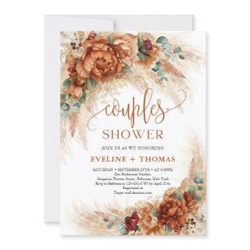 terracotta pampas grass eucalyptus couples shower invitation
