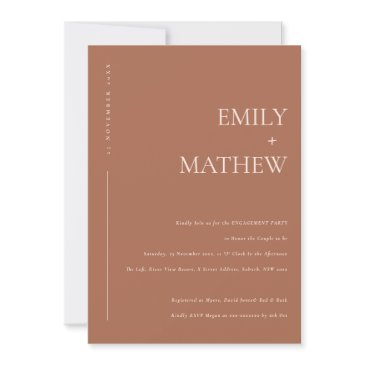 terracotta rust orange typography engagement invitation
