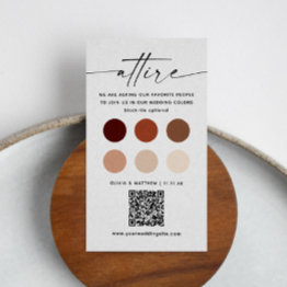 Small Terracotta Wedding Guest Attire + Qr | Dress Code Enclosure Invitations Front View