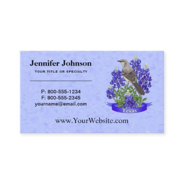 texas state mockingbird & bluebonnet flower appointment invitations