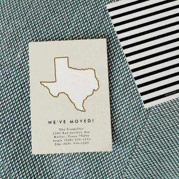 texas state we've moved chic hand-drawn moving announcement