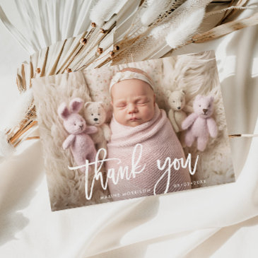 thank you | brush lettering birth announcement postinvitations