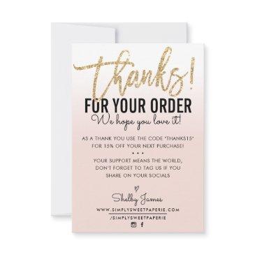 thank you for your order insert gold ombre blush