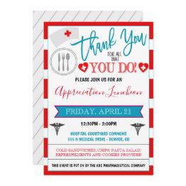 Small Thank You Healthcare Workers Event Invitation Front View