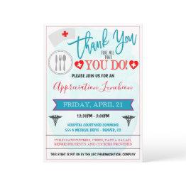 Small Thank You Healthcare Workers Event Invitation Front View