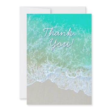 thank you, personalize message, teal beach waves thank you invitations