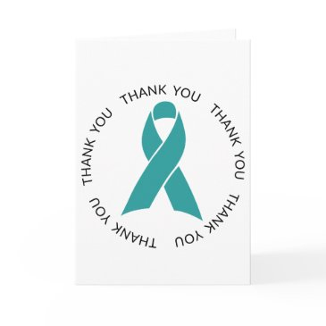 thank you teal awareness ribbon invitations