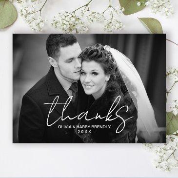 thanks hand lettered script wedding thank you invitations