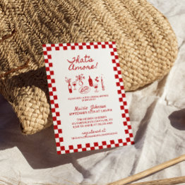 Small That's Amore Italian Bridal Shower Invitation Front View
