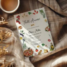 Small That's Amore Italian Bridal Shower Invitation Front View