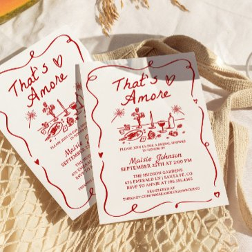 that's amore italian theme bridal shower invitation