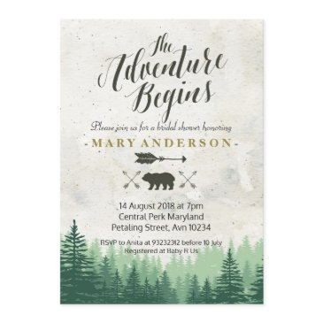 the adventure begins bridal shower invitation