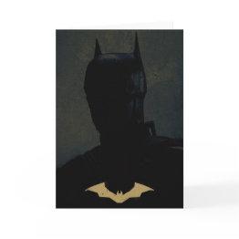 Small The Batman With Golden Bat Symbol Invitations Front View