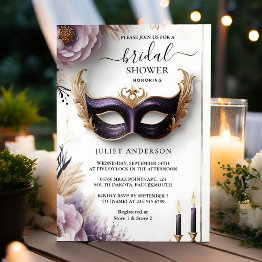 Small The Dress Code Prom Masquerade Ball Bridal Shower Invitation Front View