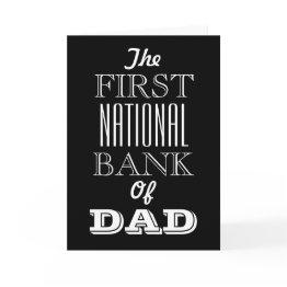 Small The First National Bank Of Dad Father's Day Thank You Invitations Front View