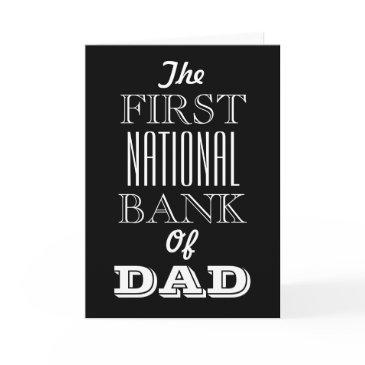 the first national bank of dad father's day thank you invitations