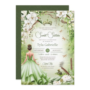 the frog prince fairytale princess sweet sixteen invitation