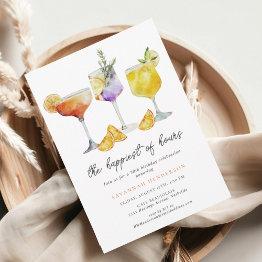 Small The Happiest Of Hours 50th Birthday Party Invitation Front View