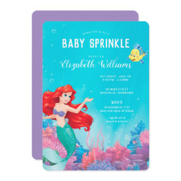 Small The Little Mermaid | Summer Baby Sprinkle Invitation Front View