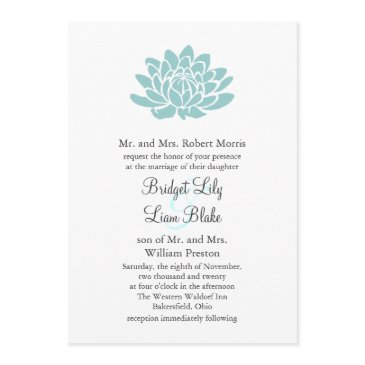 the lotus flower wedding invitation (turquoise)