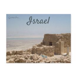 Small The Masada With The Dead Sea Israel Postinvitations Front View