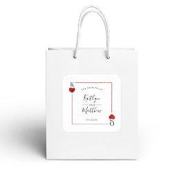Small The Monogram Playing Invitations Wedding Collection Square Sticker Front View