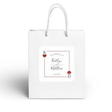 the monogram playing invitations wedding collection square sticker