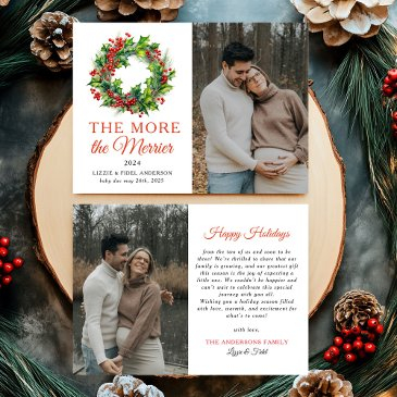 the more the merrier christmas photo pregnancy announcement