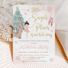 Small The Nutcracker Winter Wonderland Girl Baby Shower Invitation Front View