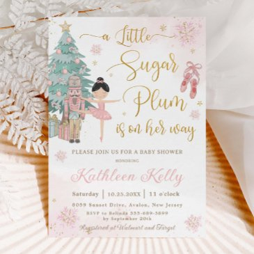 the nutcracker winter wonderland girl baby shower invitation