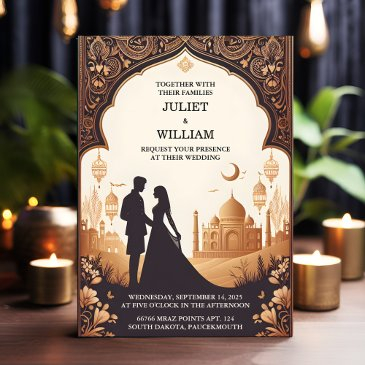 the palace hindi henna mehndi indian style wedding invitation