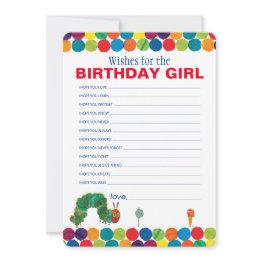 Small The Very Hungry Caterpillar Birthday Wishes Note Invitations Front View