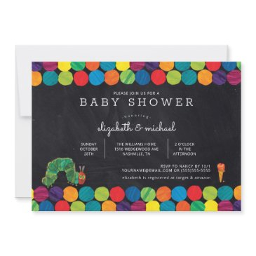 the very hungry caterpillar chalkboard baby shower invitation