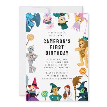 the wizard of oz character birthday invitation