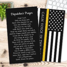 Small Thin Gold Line 911 Dispatcher Prayer Bulk Busines Business Invitations Front View
